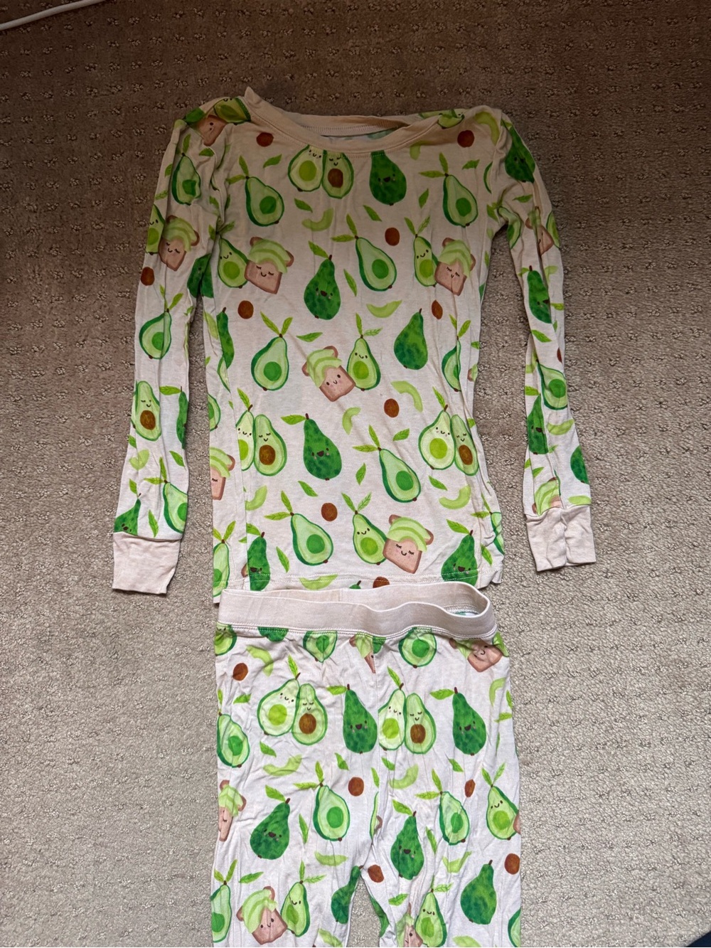 Little Sleepies Avocado Print Pajama Set - Green & Brown